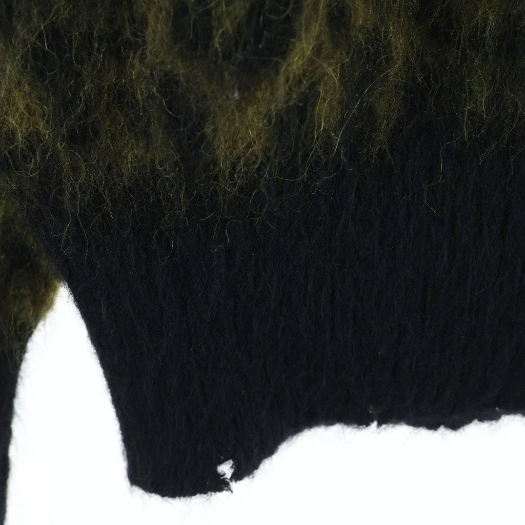 GOLDEN GOOSE DELUXE BRAND(ゴールデングースデラックスブランド) Knit Sweater レオパード ダメージ加工 クルーネックニットセーター カーキ GMP00548