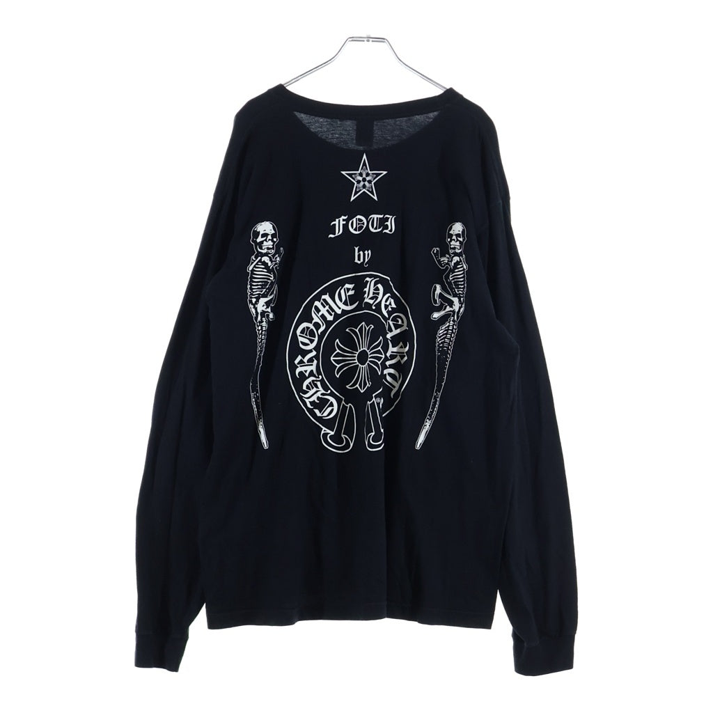 CHROME HEARTS(クロムハーツ) OLD Foti Skeleton Print L/S Tee オールド フォティ 両面プリント ロングスリーブ長袖Tシャツ ブラック