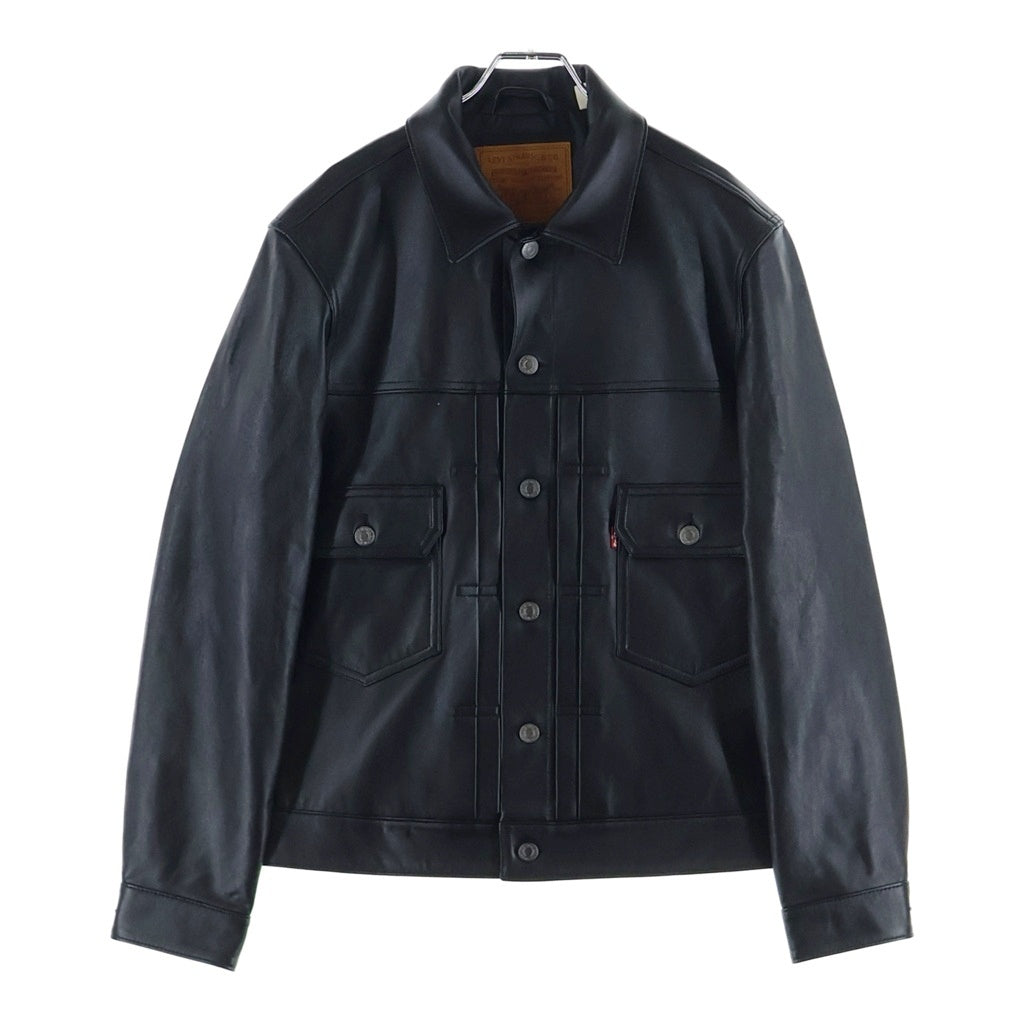 Levi's(リーバイス) PREMIUM BLACK TYPE2 TRUCKER LEATHER JACKET プレミアム タイプ2 レザートラッカージャケット ブラック PC9-005ZA-0000