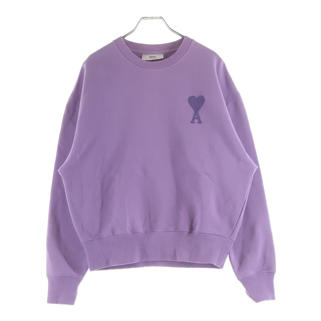 AMI Alexandre Mattiussi(アミアレクサンドルマテュッシ) Sweatshirt ロゴ刺繍 クルーネックスウェットトレーナー パープル E21HJ028.747