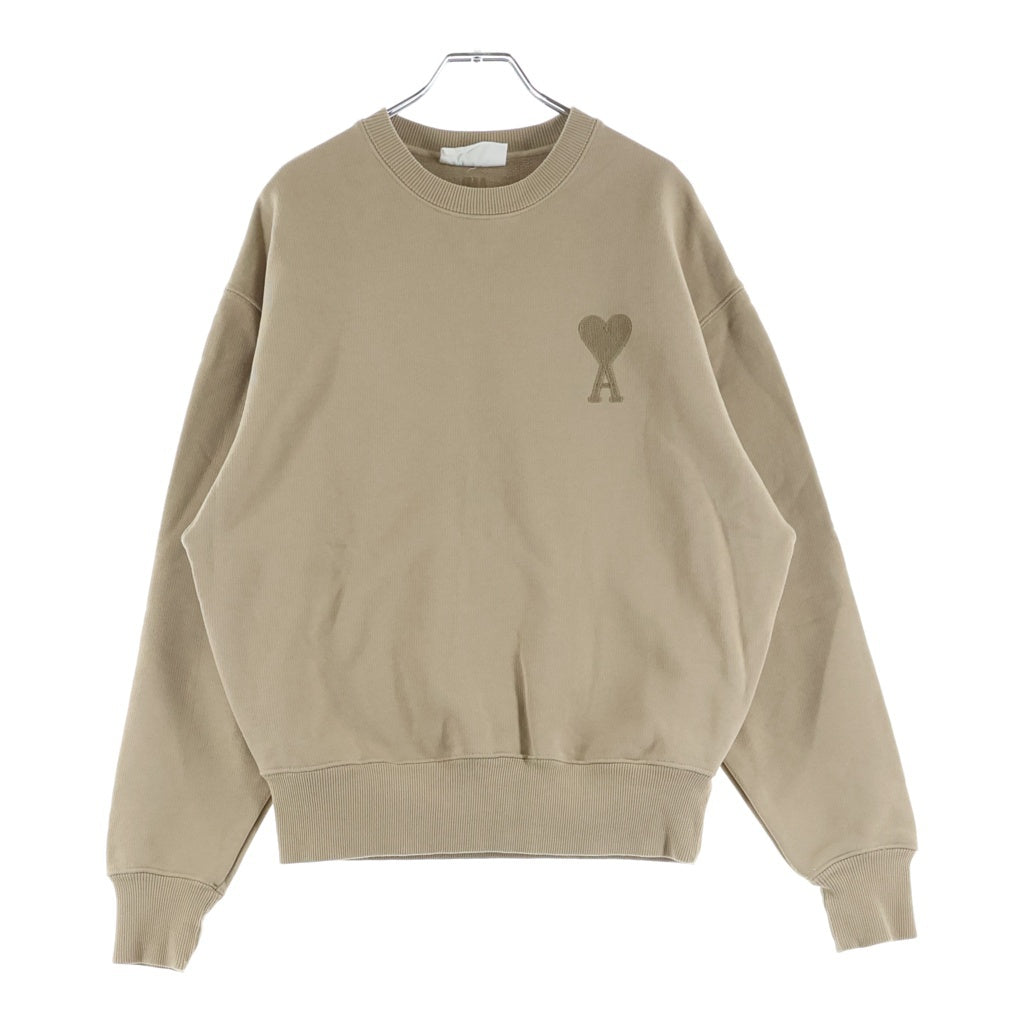 AMI Alexandre Mattiussi(アミアレクサンドルマテュッシ) Sweatshirt ロゴ刺繍 クルーネックスウェットトレーナー ベージュ A21HJ028.747