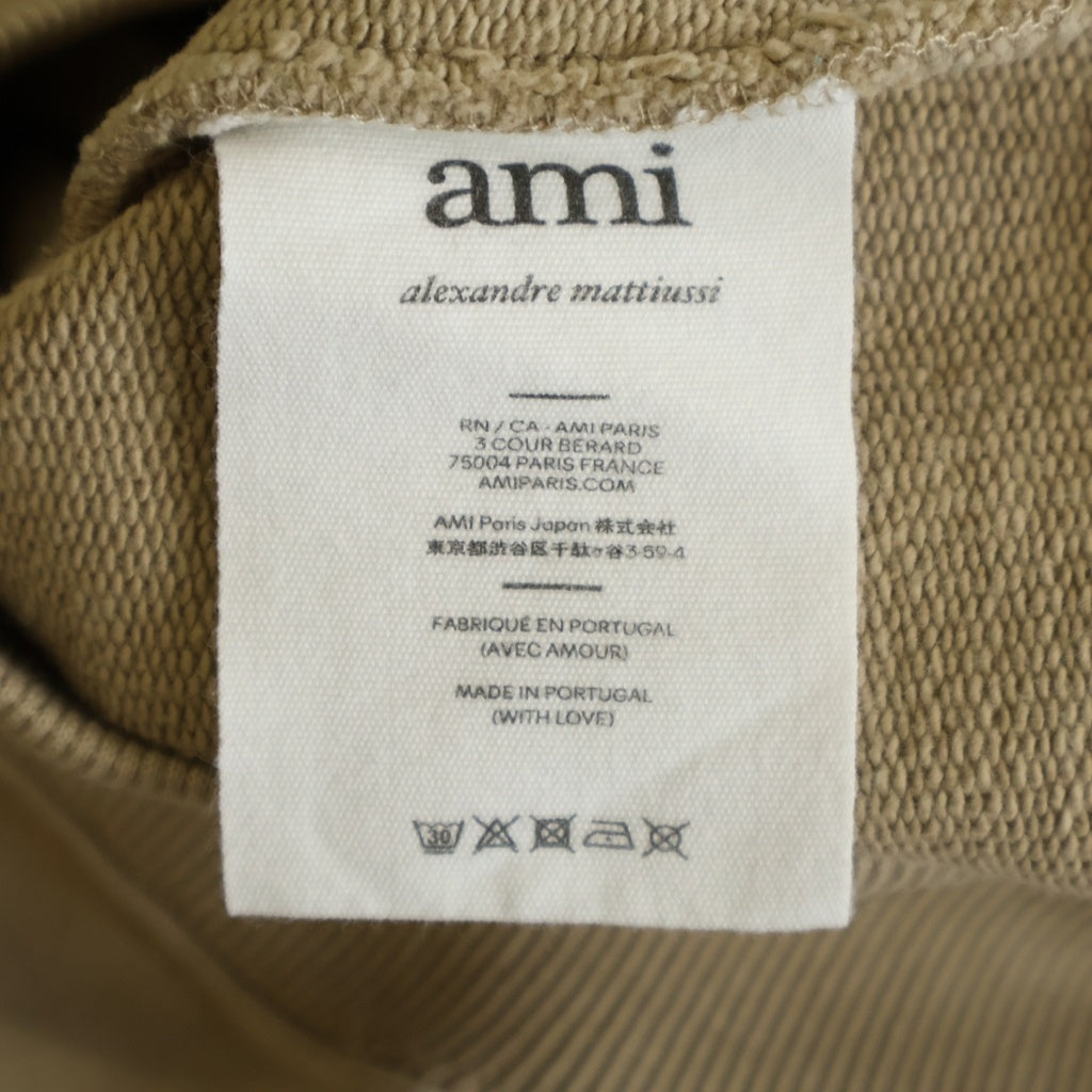AMI Alexandre Mattiussi(アミアレクサンドルマテュッシ) Sweatshirt ロゴ刺繍 クルーネックスウェットトレーナー ベージュ A21HJ028.747