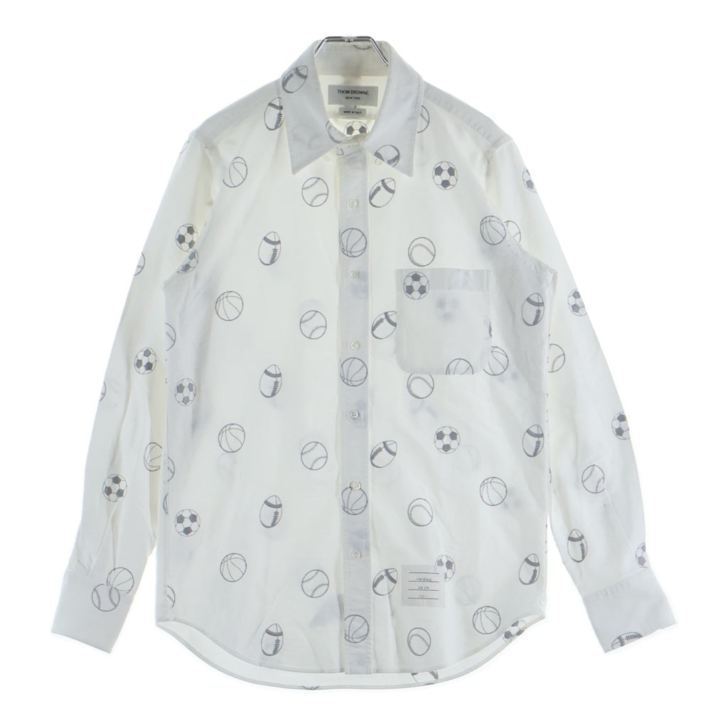 THOM BROWNE(トムブラウン) Shirt ロゴ刺繍 長袖シャツ ホワイト MWL272A-05035100