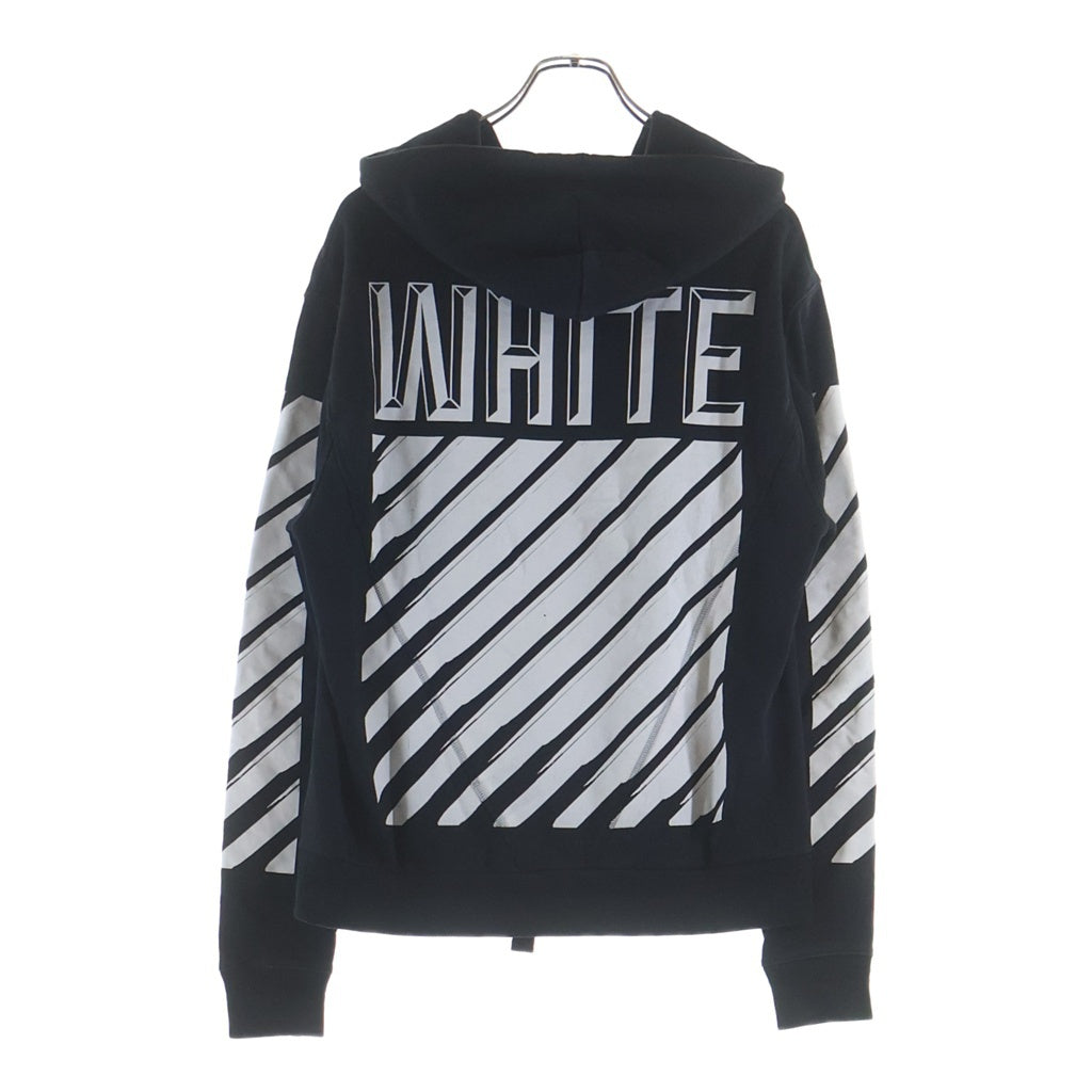 OFF-WHITE(オフホワイト) 15AW Hoodie ロゴプリント プルオーバースウェットパーカー フーディー ブラック