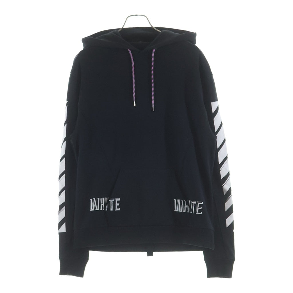 OFF-WHITE(オフホワイト) 15AW Hoodie ロゴプリント プルオーバースウェットパーカー フーディー ブラック