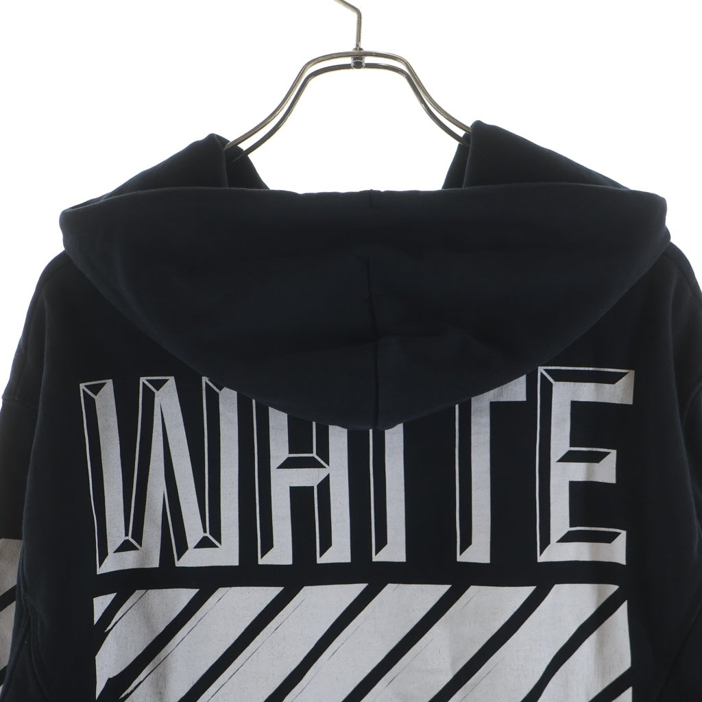 OFF-WHITE(オフホワイト) 15AW Hoodie ロゴプリント プルオーバースウェットパーカー フーディー ブラック