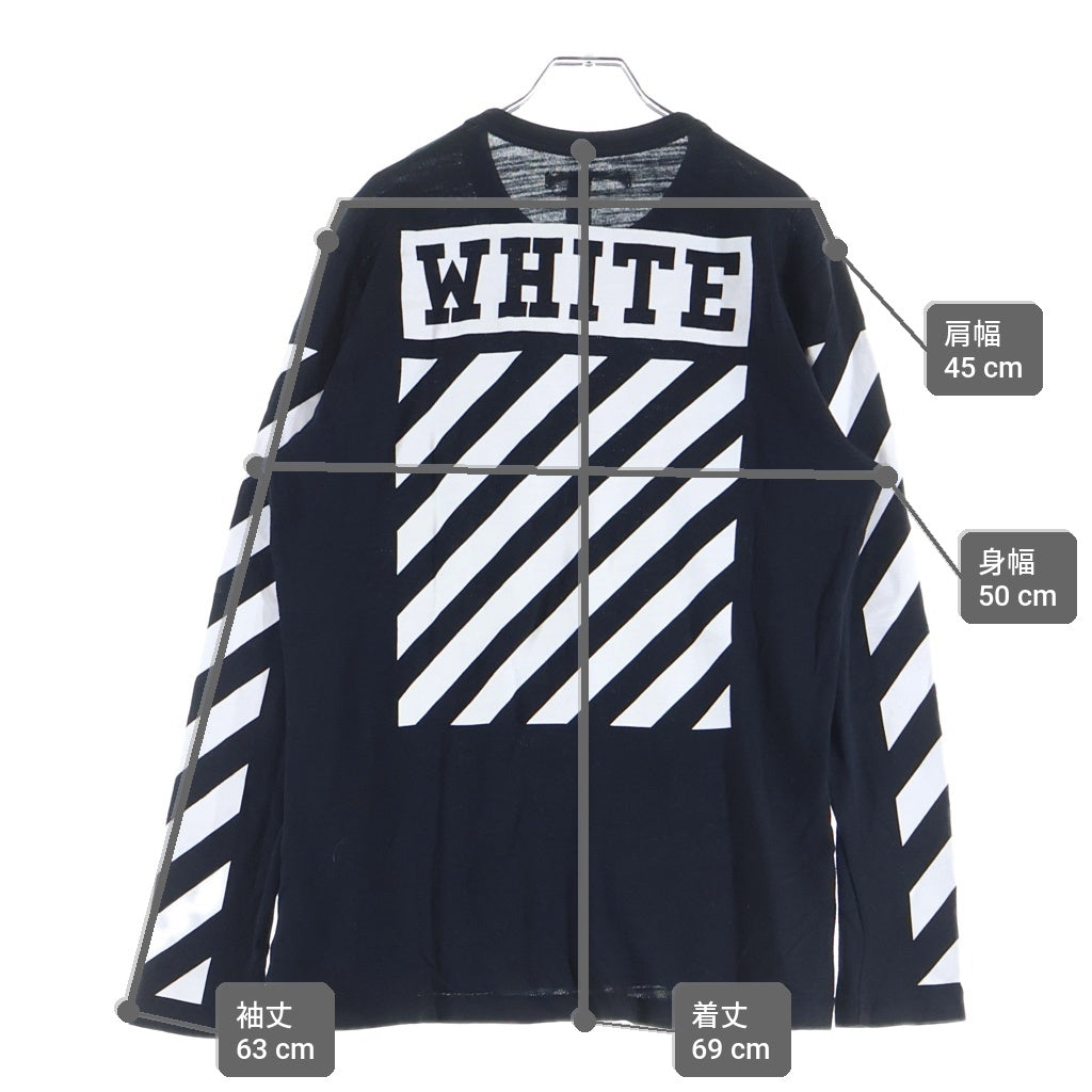 OFF-WHITE(オフホワイト) 15AW L/S T-Shirt ロゴプリント 長袖Tシャツ ロンT ブラック