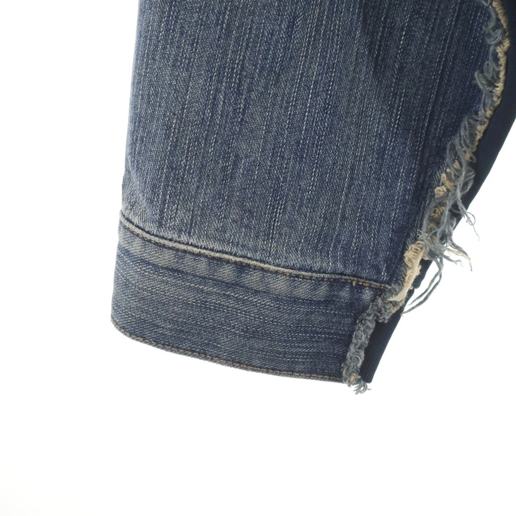 BALENCIAGA(バレンシアガ) 23SS Hooded Sweat Denim Jacket 738737 TNW65 フード付きスウェット切替ハイブリッドデニムジャケット ネイビー/インディゴ