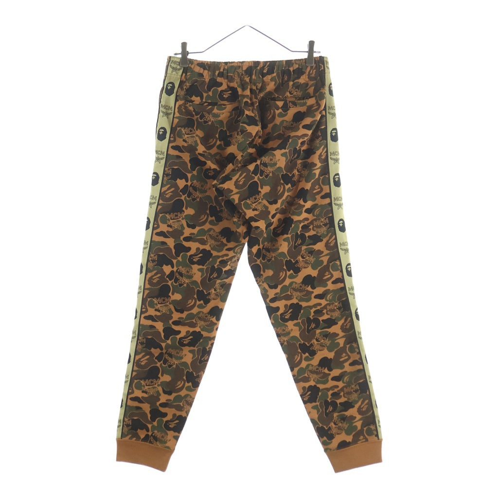 A BATHING APE(アベイシングエイプ) ×MCM カモフラ柄 スウェットパンツ 001PTF732902X ブラウン