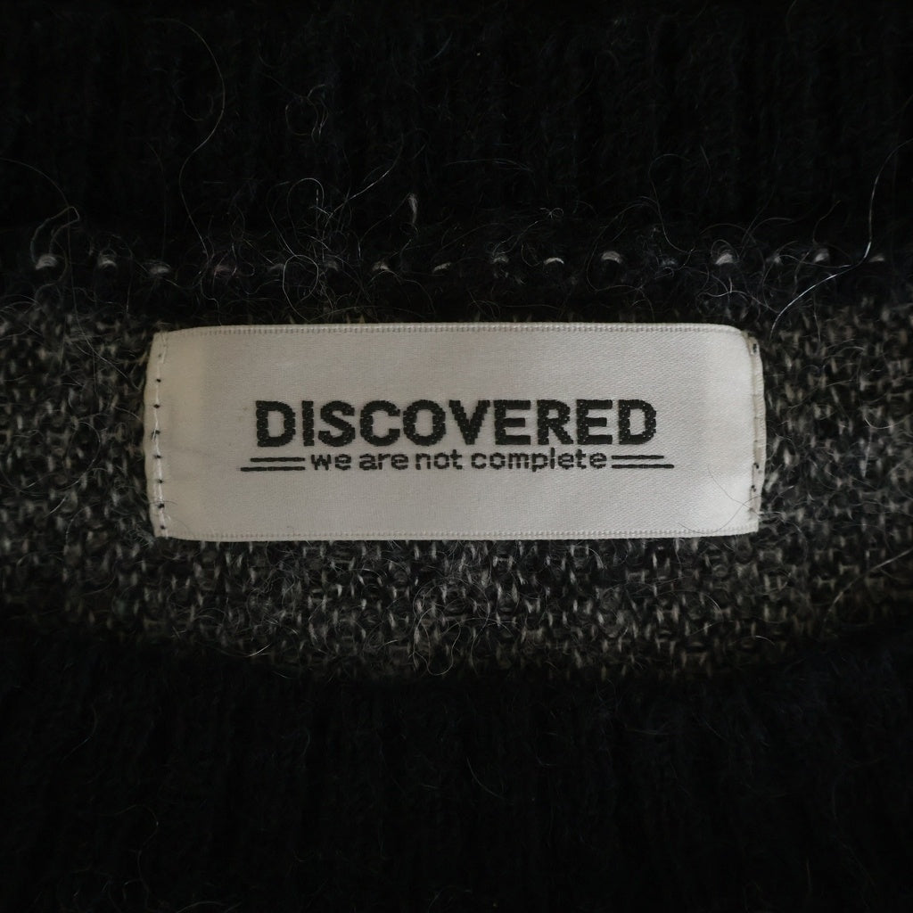 DISCOVERED(ディスカバード) 24AW MOHAIR HEART&BONE KNIT ダメージ加工 ボーン クルーネックニットセーター ブラック DC-AW24-KN-07