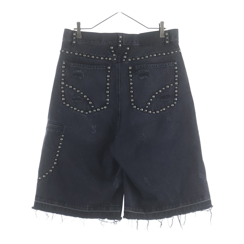 BREATH(ブレス) 25SS Suicide Studs Denim Shorts スタッズ装飾 ダメージ加工 デニムハーフパンツ ショーツ ブラック BR25SS-P1013