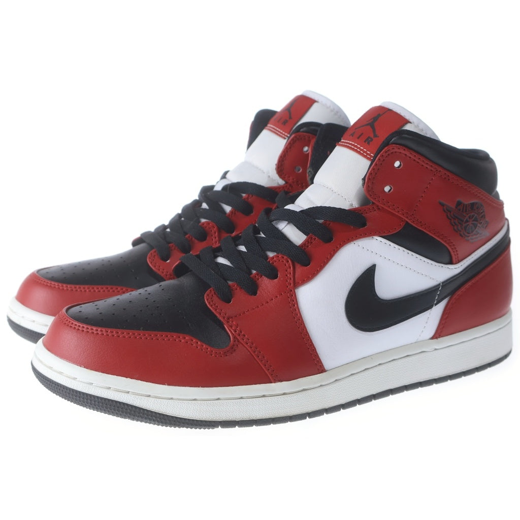NIKE(ナイキ) AIR JORDAN 1 MID CHICAGO BLACK TOE エアジョーダン1 シカゴ ブラックトゥ つま黒 ミッドカットスニーカー ブラック/ホワイト/レッド US10/28cm 554724-069