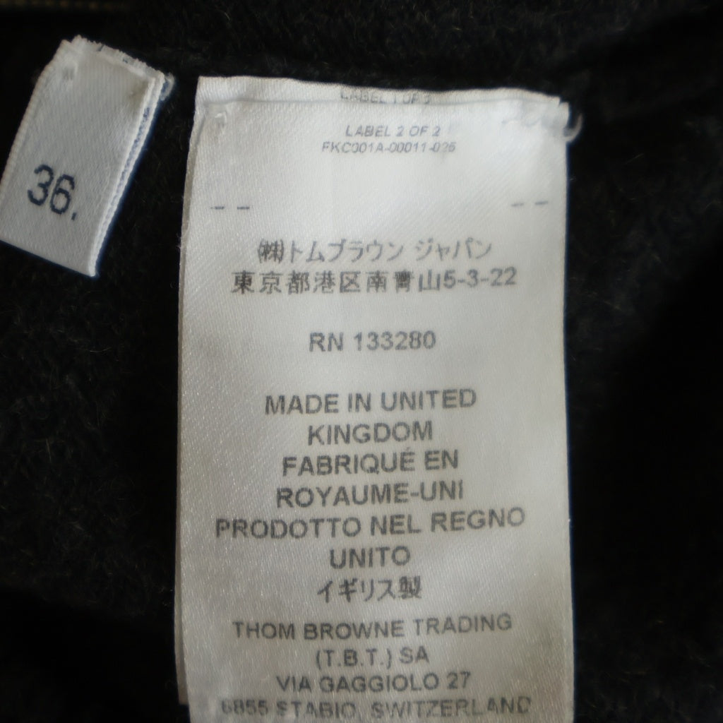 THOM BROWNE(トムブラウン) クラシック カシミヤ 4-BAR Vネック カーディガン レディース FKC001A-00011-025 グレー