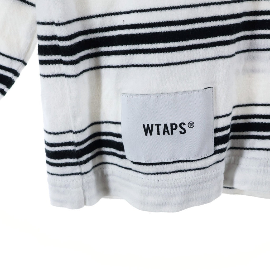 WTAPS(ダブルタップス) 22AW Bdy 01 / LS / Cotton. Textile ボーダー長袖Tシャツ ロンT ホワイト 222ATDT-CSM13