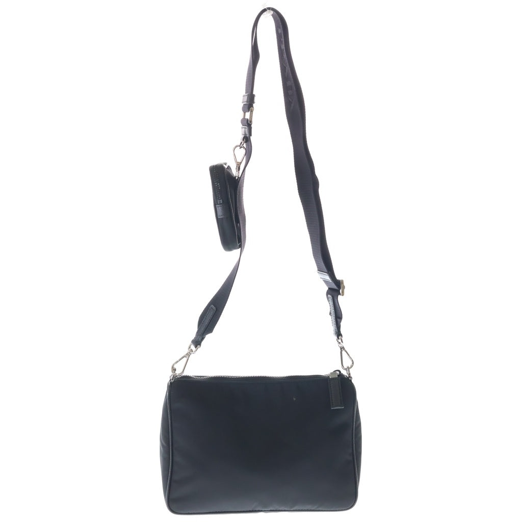 PRADA(プラダ) Re-Nylon Shoulder Bag リナイロン トライアングルロゴ ポーチ付きショルダーバッグ ブラック 2VH113 レディース