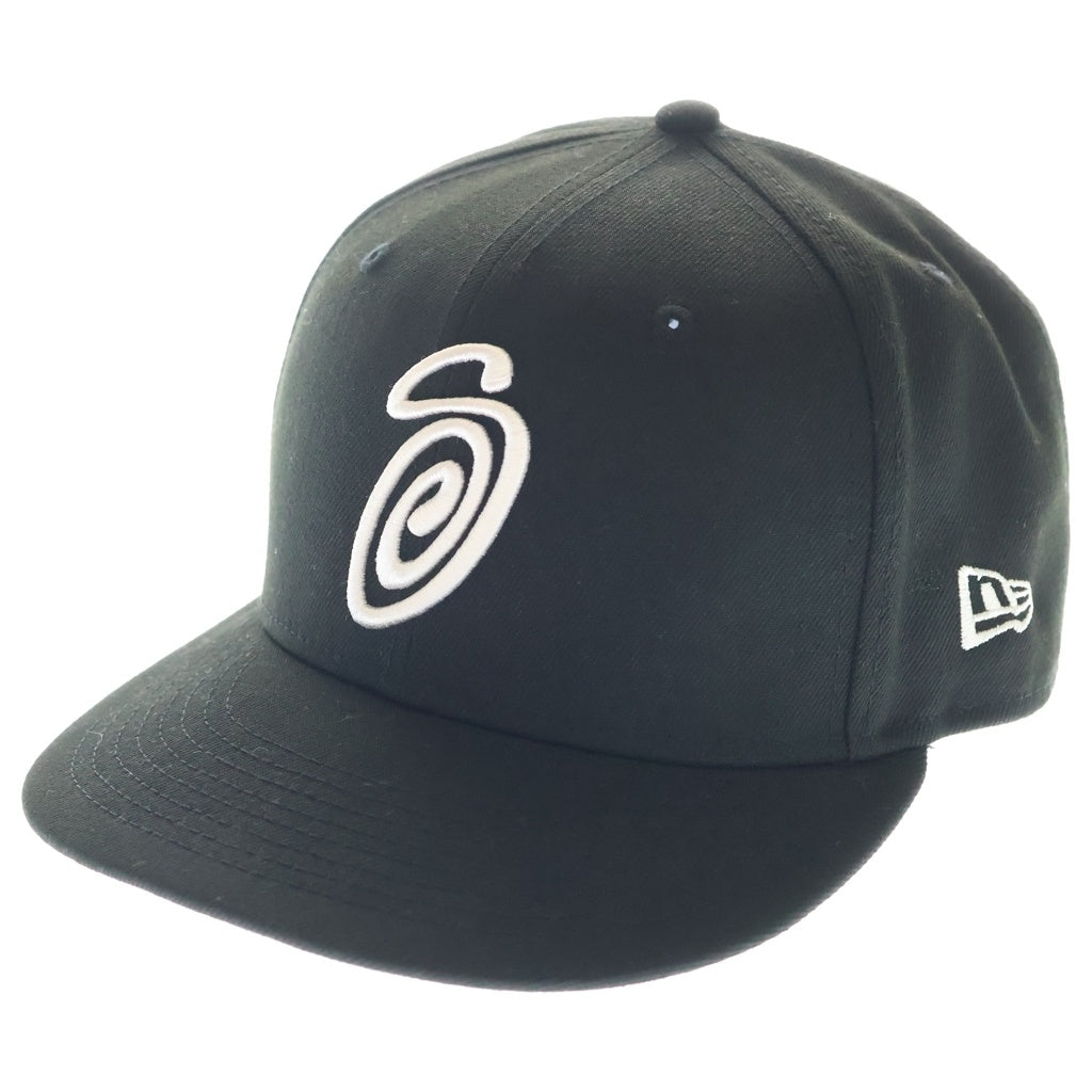 STUSSY(ステューシー) Curly S 59Fifty CAP カーリーロゴ刺繍 ベースボールキャップ 帽子 ブラック