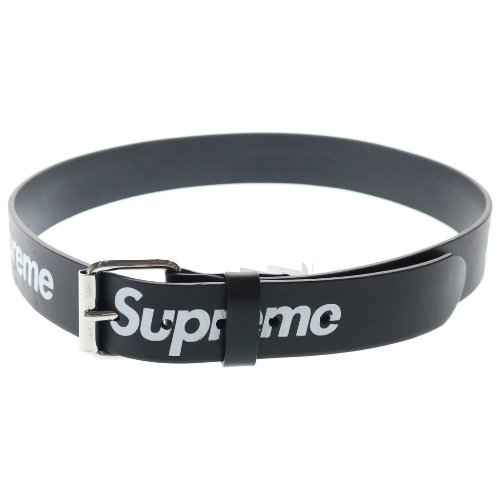 SUPREME(シュプリーム) 24SS Repeat Leather Belt Black リピート ロゴ