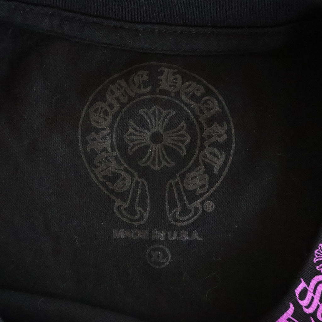 CHROME HEARTS(クロムハーツ) CH T-SHIRT ネックロゴ 半袖Tシャツ ブラック/パープル