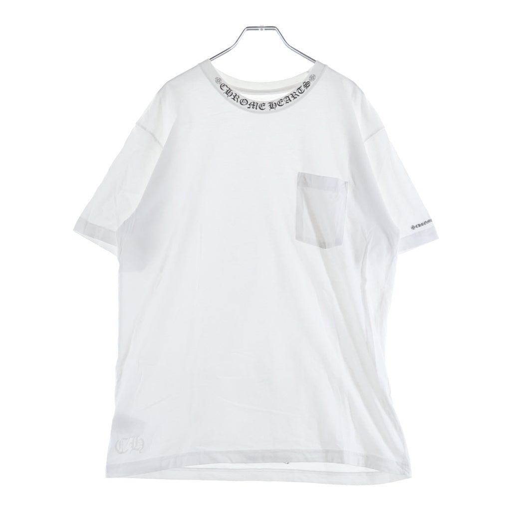 CHROME HEARTS(クロムハーツ) CH T-SHIRT ネックロゴ 半袖Tシャツ ホワイト