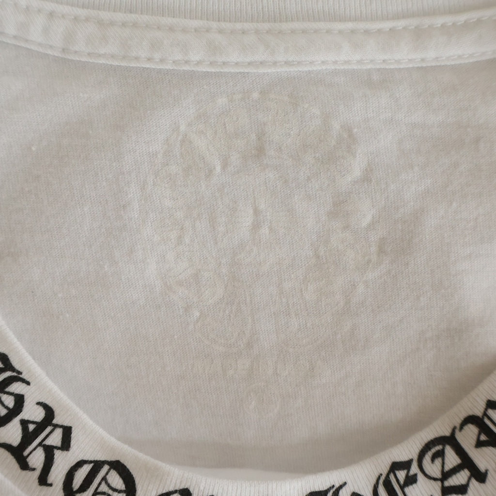 CHROME HEARTS(クロムハーツ) CH T-SHIRT ネックロゴ 半袖Tシャツ ホワイト