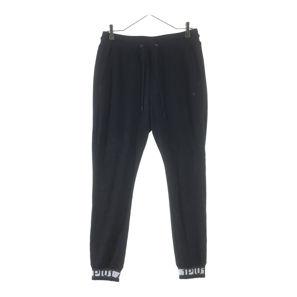 1 PIU 1 UGUALE 3 RELAX(ウノピゥウノウグァーレトレ) 113 SPORT TECHNICAL MESH BLACK RIB メッシュ ジョガーパンツ ブラック TM719-TM06-99