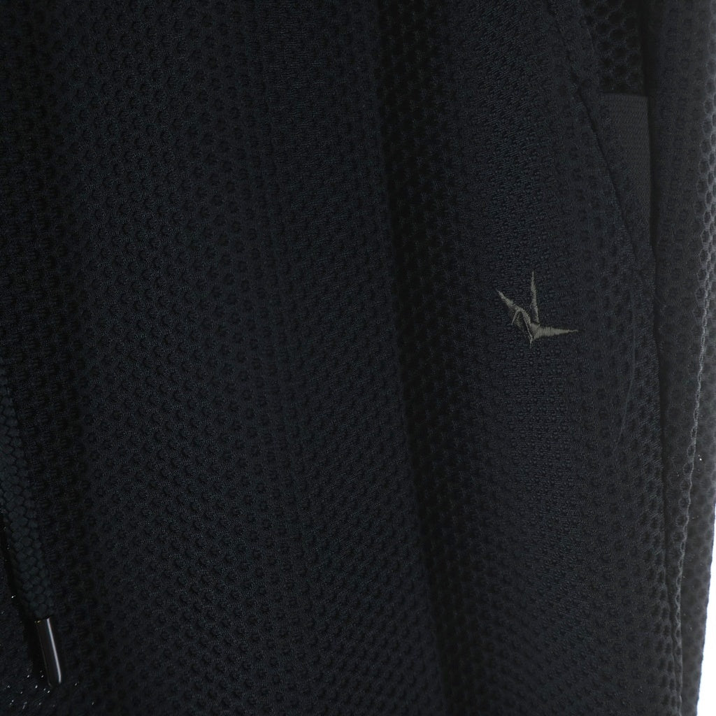 1 PIU 1 UGUALE 3 RELAX(ウノピゥウノウグァーレトレ) 113 SPORT TECHNICAL MESH BLACK RIB メッシュ ジョガーパンツ ブラック TM719-TM06-99