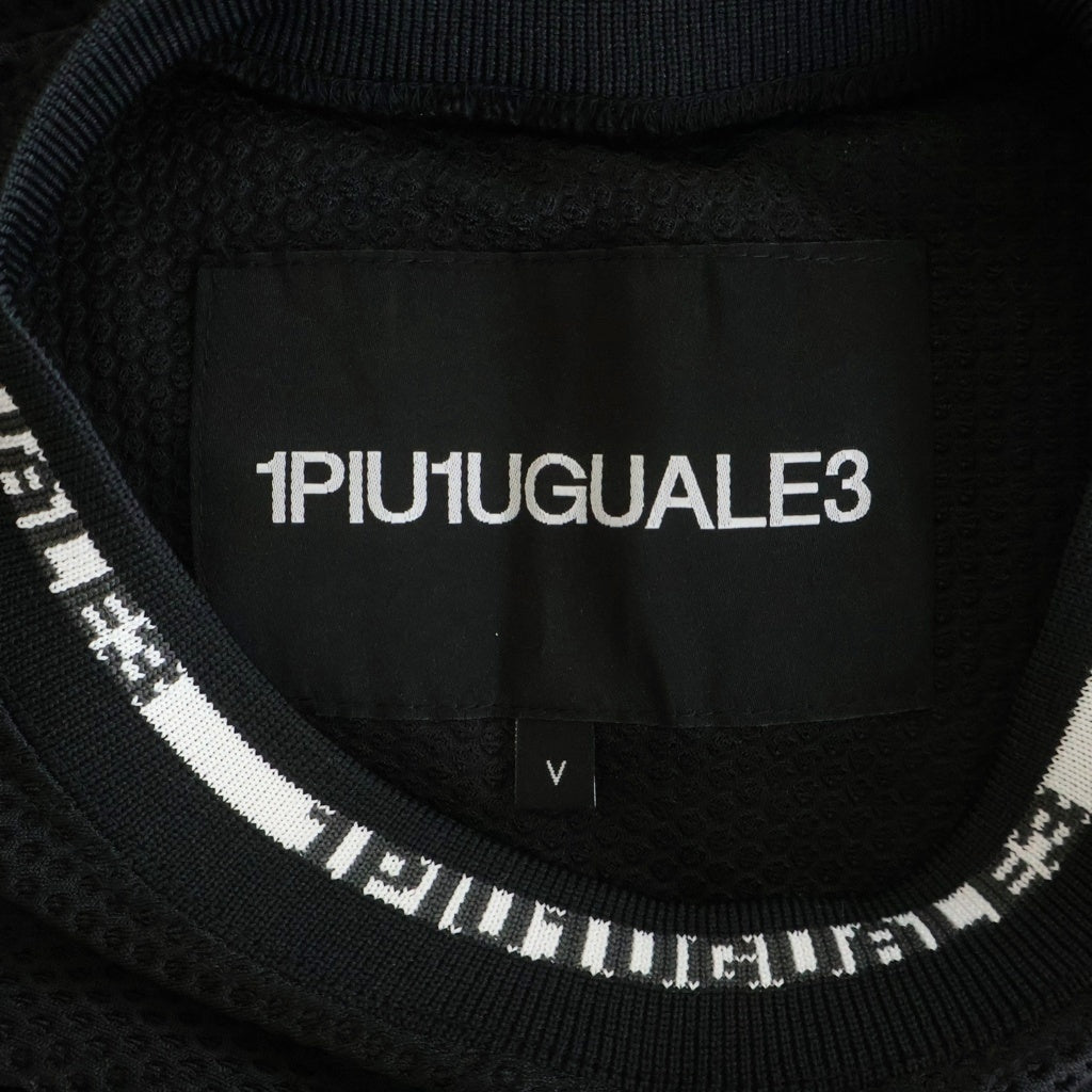 1 PIU 1 UGUALE 3 RELAX(ウノピゥウノウグァーレトレ) 113 SPORT TECHNICAL MESH BLACK LOOSE FIT CREW メッシュ長袖Tシャツ ロンT ブラック TM716-TM06-99