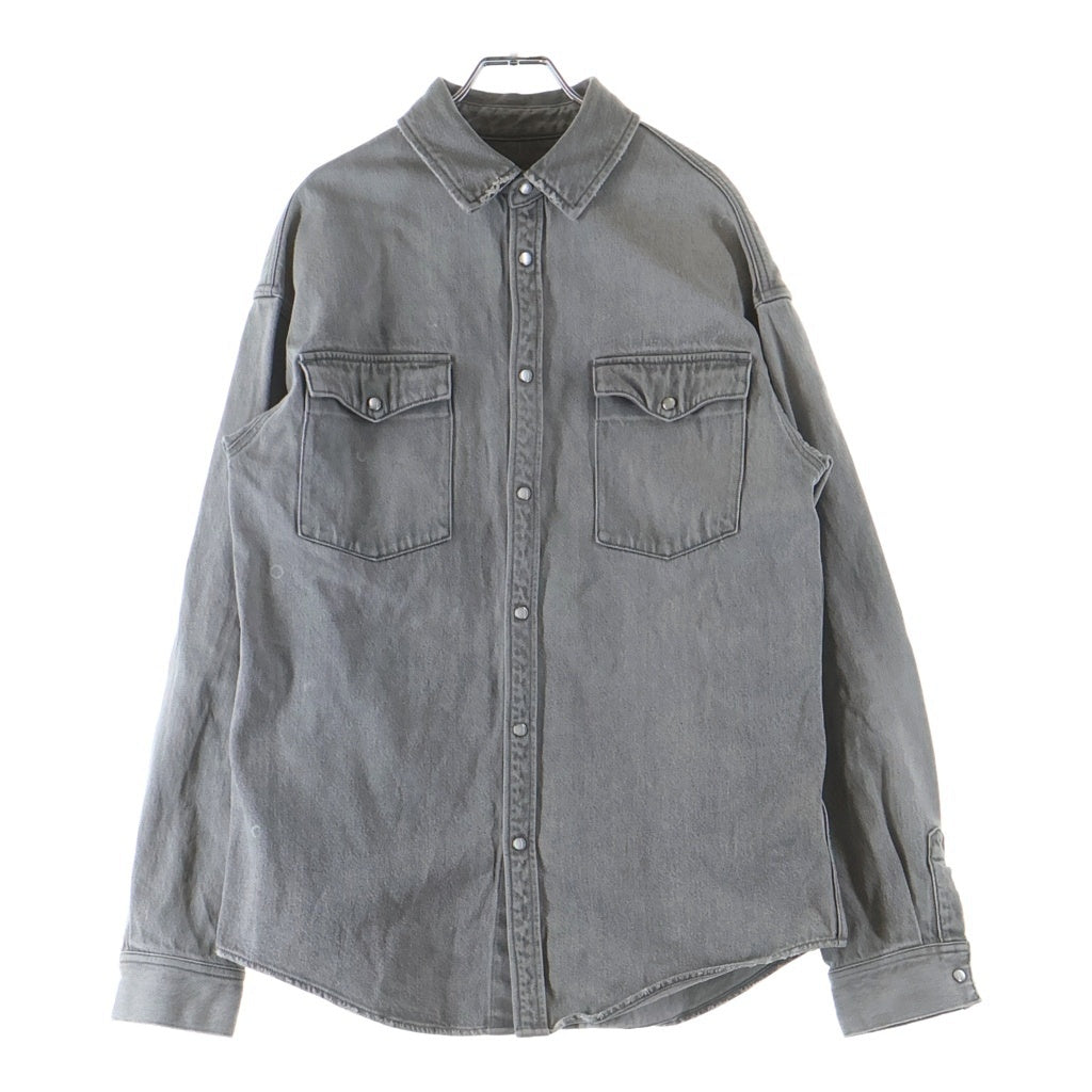 AKM(エーケーエム) DROP SHOULDER DENIM SHIRTS 長袖デニムシャツ グレー CTN252