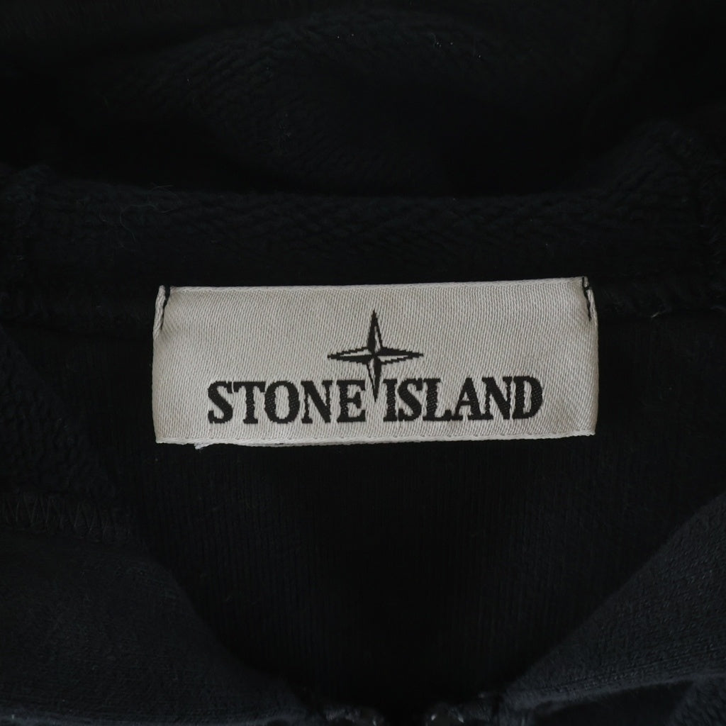 STONE ISLAND(ストーンアイランド) Zip Up Hoodie ロゴワッペン ジップアップスウェットパーカー フーディー ブラック 771564220