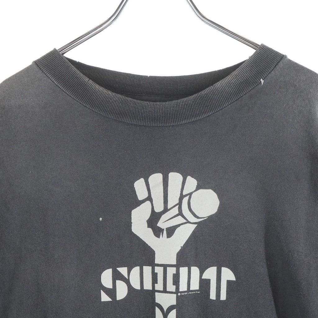 SAINT MICHAEL(セントマイケル) 25AW SS TEE FIST ダメージ加工 半袖Tシャツ グレー SM-HR1-0000-001