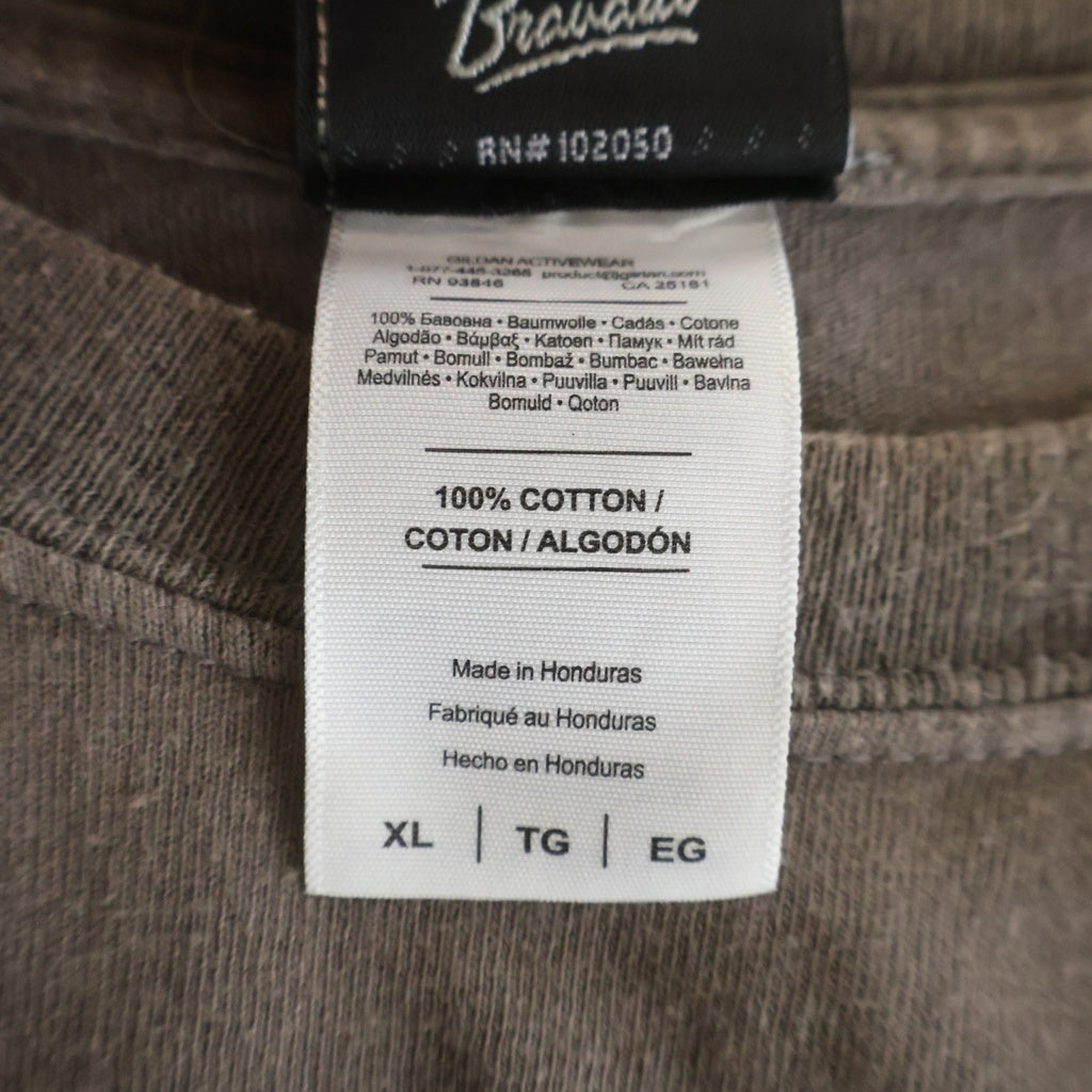 HARLEY DAVIDSON(ハーレーダビッドソン) BAR & SHIELD L/S TEE バーアンドシールド 袖ロゴプリント ロングスリーブ長袖Tシャツ ブラウン