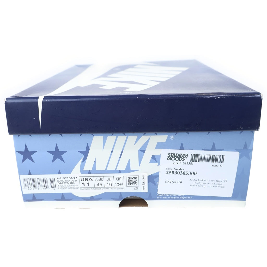 NIKE(ナイキ) ×Trophy Room Air Jordan 1 Retro High OG Chicago DA2728-100 ×トロフィールーム エアジョーダン1 レトロ ハイ OG シカゴ レッド/ホワイト US11/29.0cm
