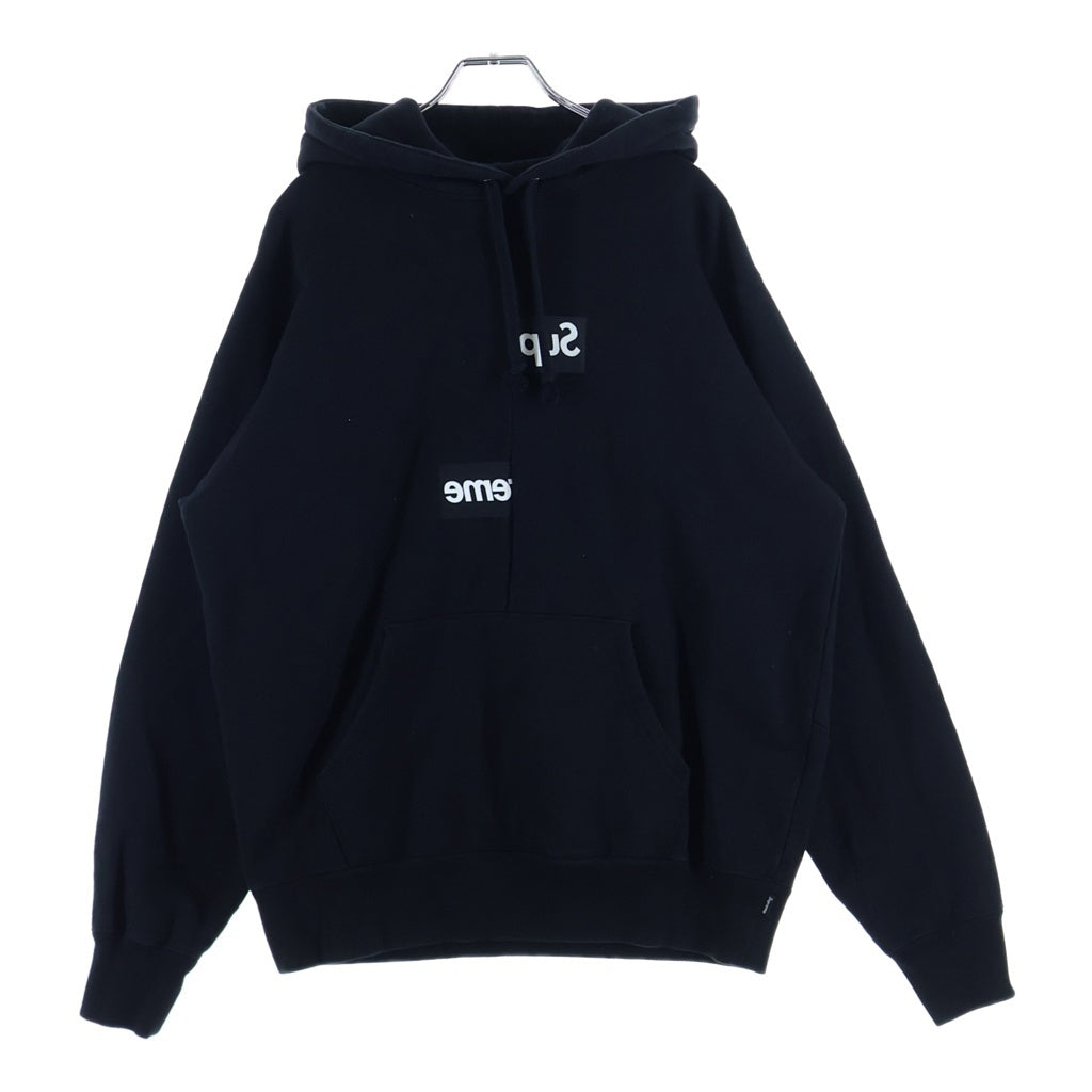 SUPREME(シュプリーム) 18AW ×COMME des GARCONS SHIRT Split Box Logo Hooded Sweatshirt コムデギャルソンシャツ スプリット ボックスロゴ スウェット プルオーバーパーカー