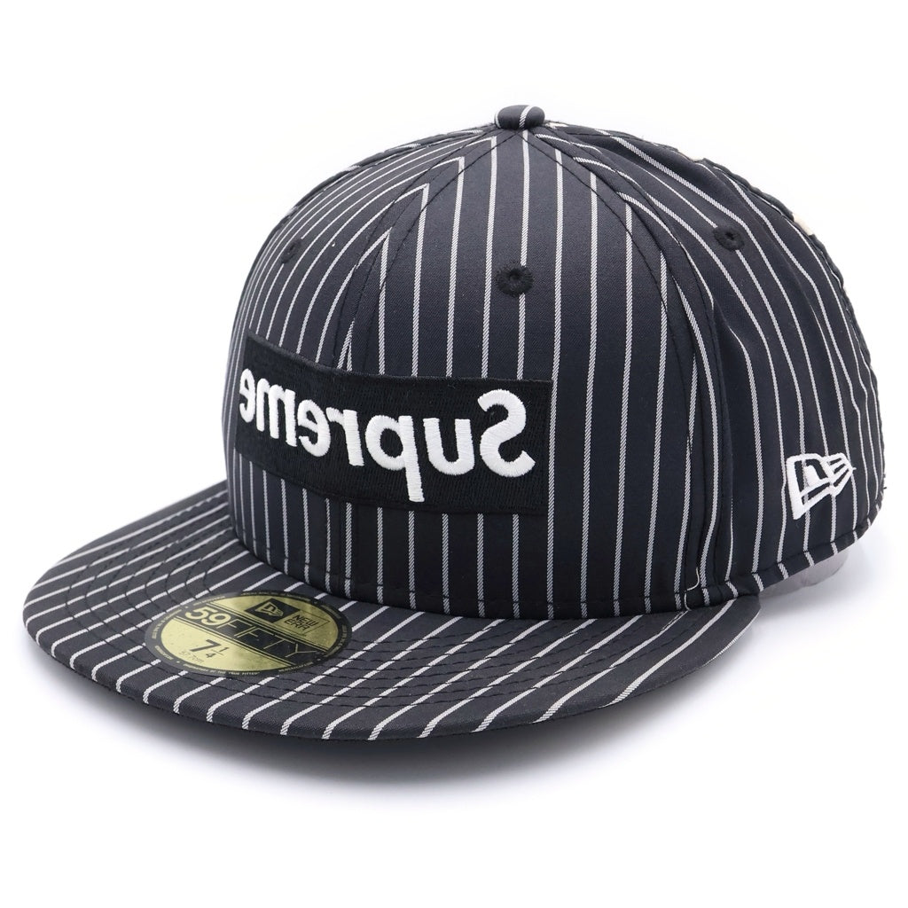 SUPREME(シュプリーム) 14SS × COMME des GARCON SHIRT× New Era コムデギャルソン ニューエラ ボックスロゴ ベースボールキャップ 帽子 ブラック/ホワイト