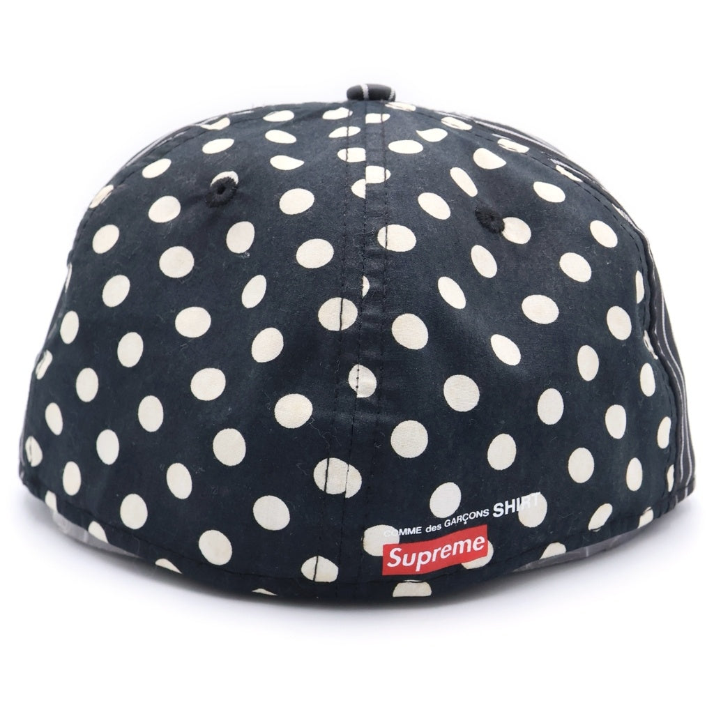 SUPREME(シュプリーム) 14SS × COMME des GARCON SHIRT× New Era コムデギャルソン ニューエラ ボックスロゴ ベースボールキャップ 帽子 ブラック/ホワイト