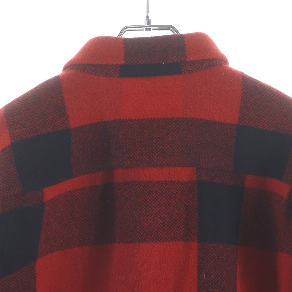 VETEMENTS(ヴェトモン) 19SS Fringe Wool Western Shirt フリンジ オーバーサイズ チェック長袖シャツ レッド WAH19SH104