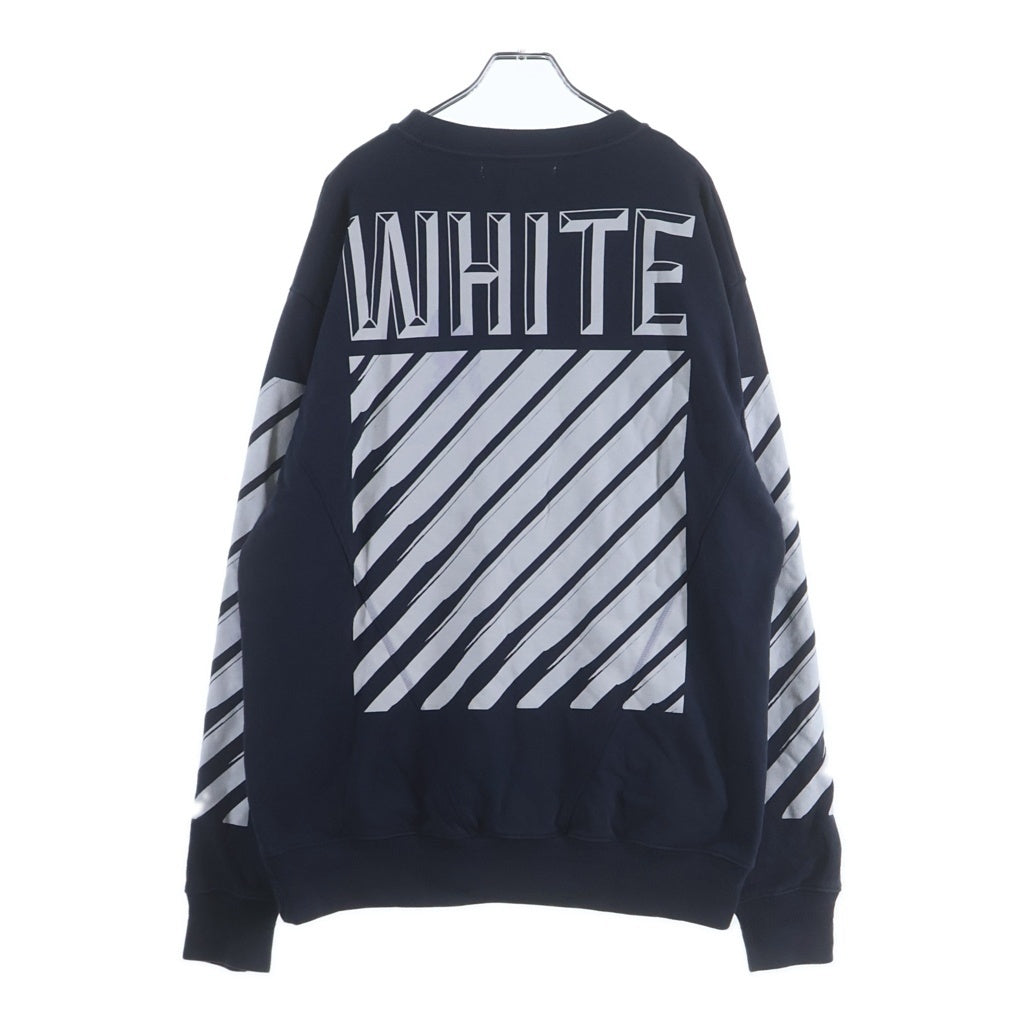 OFF-WHITE(オフホワイト) 15AW Sweatshirt クルーネックスウェットトレーナー ネイビー