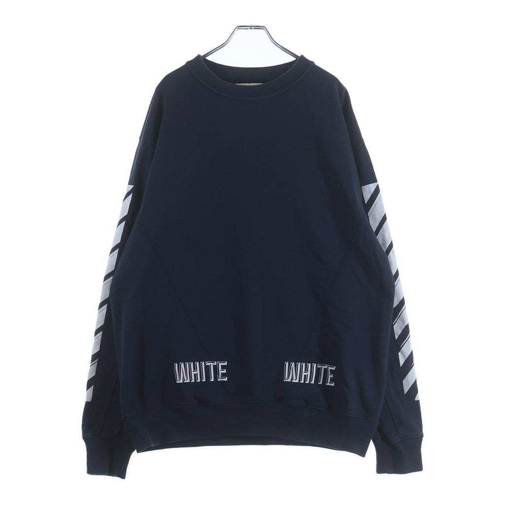 OFF-WHITE(オフホワイト) 15AW Sweatshirt クルーネックスウェットトレーナー ネイビー