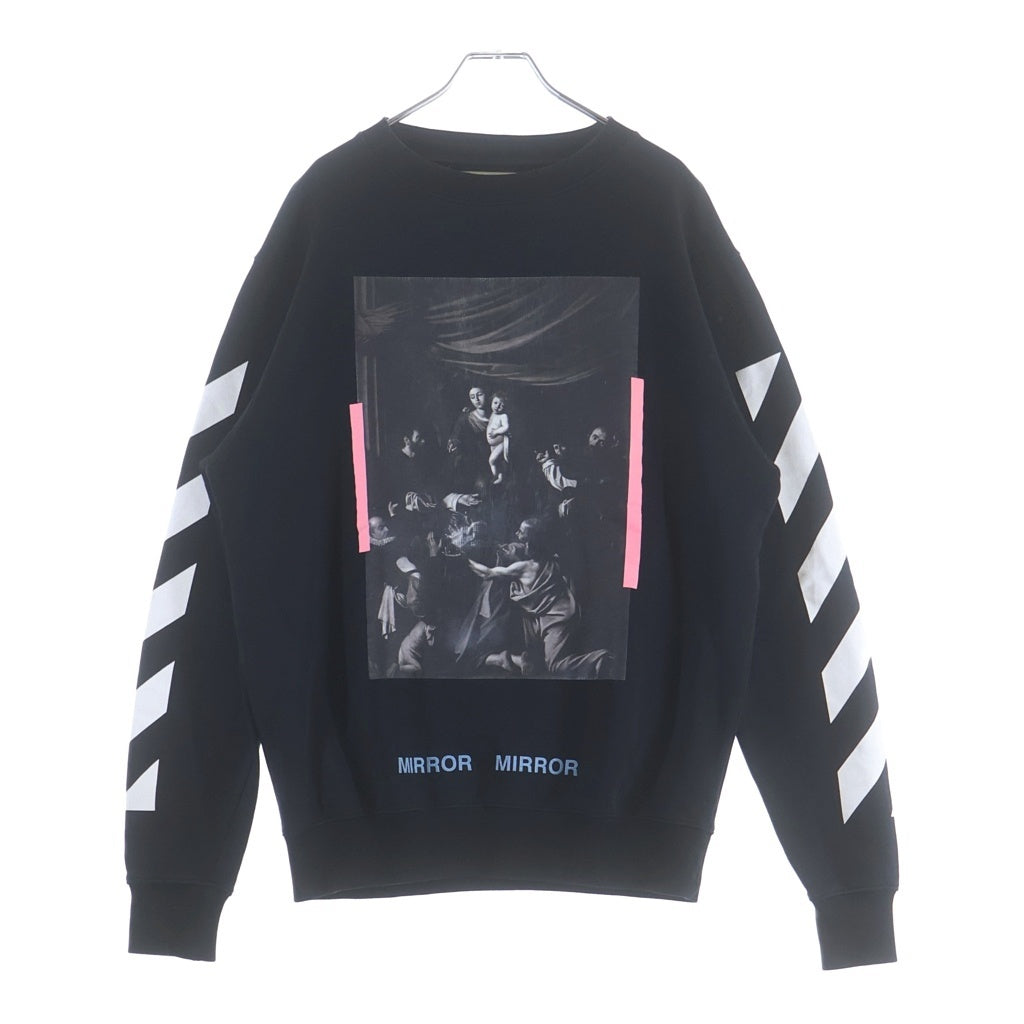 OFF-WHITE(オフホワイト) 17SS Caravaggio Sweatshirt カラヴァッジョ クルーネックスウェットトレーナー ブラック