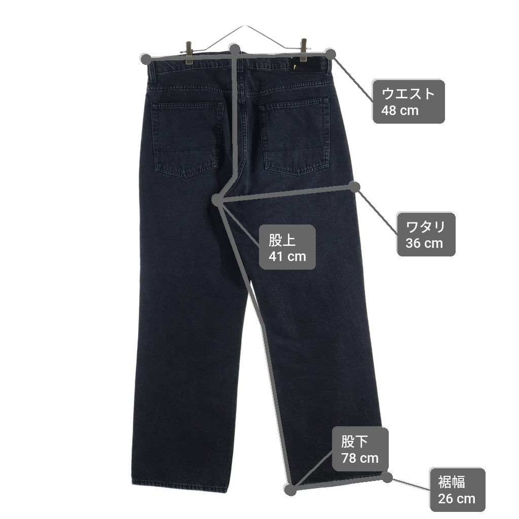 OUR LEGACY(アワーレガシー) THIRD CUT SUPERGREY-WASH M4195TS ワイドデニムパンツ ブラック 34