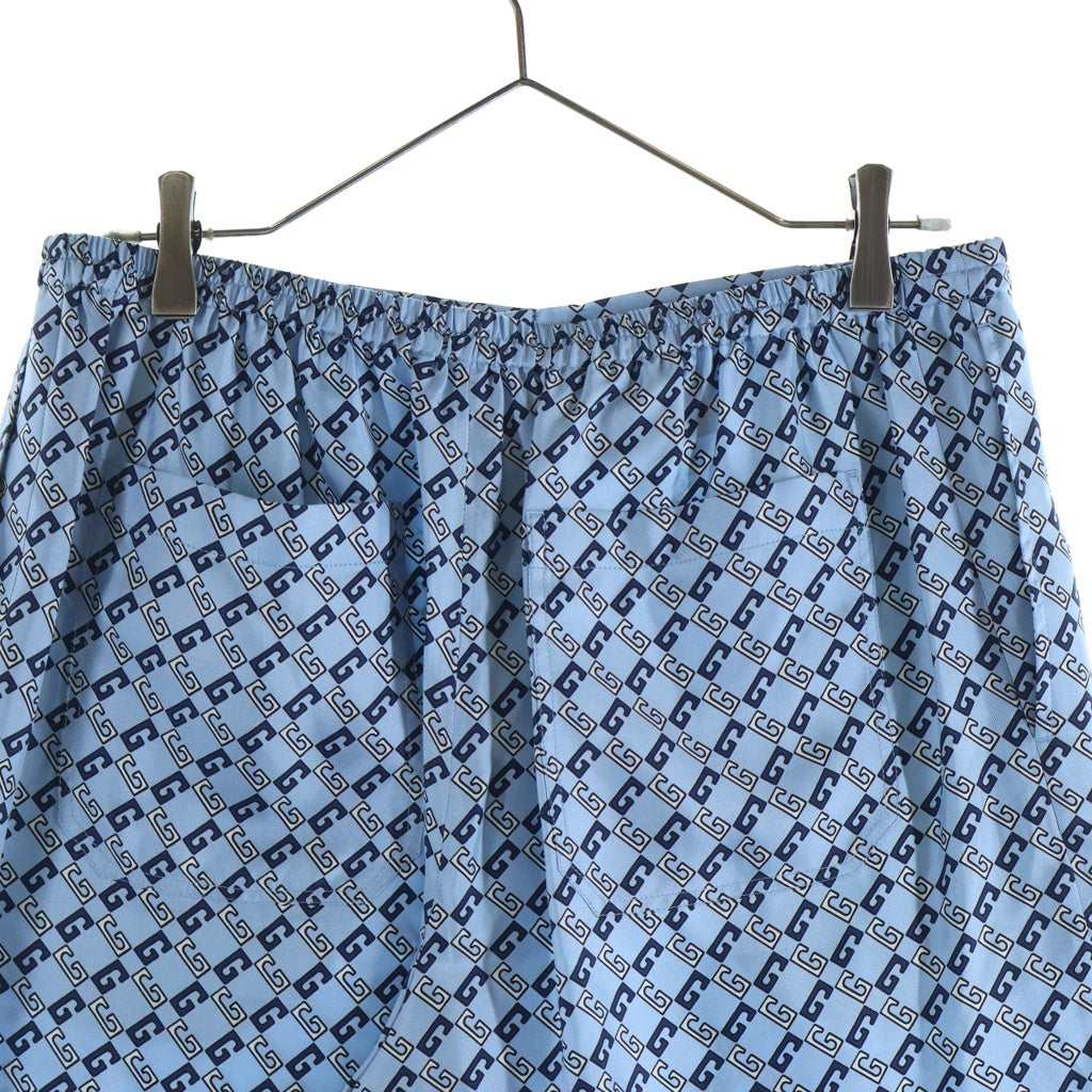 GUCCI(グッチ) Silk Shorts 総柄シルクショーツ ハーフパンツ ブルー 672698 ZAMZY