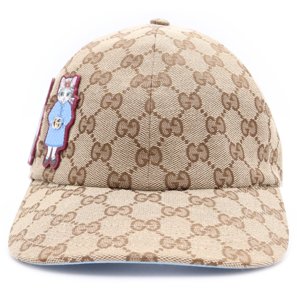 GUCCI(グッチ) 25SS ×Higuchi Yuko GG Canvas Cap ヒグチユウコ GGキャンバス ベースボールキャップ 帽子 ベージュ/ブルー 847862 3HBFT レディース