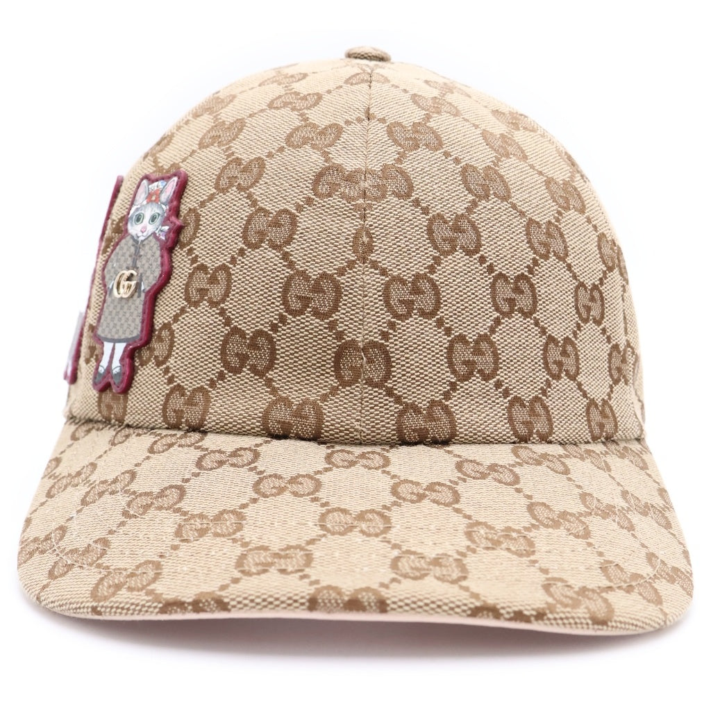 GUCCI(グッチ) 25SS ×Higuchi Yuko GG Canvas Cap ヒグチユウコ GGキャンバス ベースボールキャップ 帽子 ベージュ/ピンク 847862 3HBFT レディース