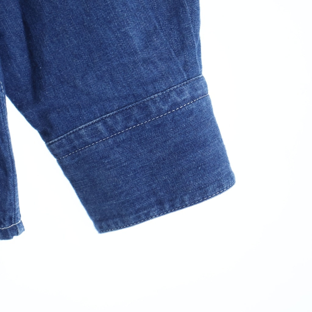HERMES(エルメス) Denim Shirt セリエカフス レザー切替 長袖デニムドレスシャツ インディゴ
