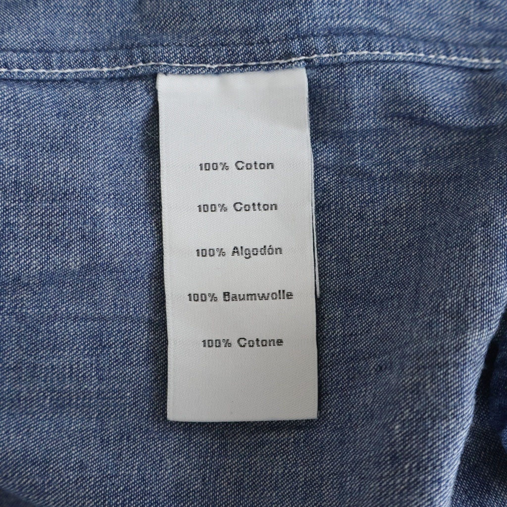 HERMES(エルメス) Denim Shirt セリエカフス レザー切替 長袖デニムドレスシャツ インディゴ