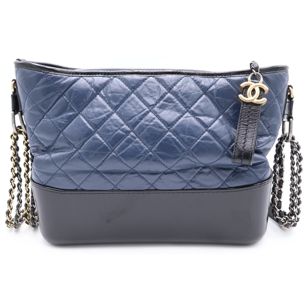 CHANEL(シャネル) ガブリエルドゥ マトラッセ チェーンショルダーバッグ ネイビー/ブラック A93824 レディース