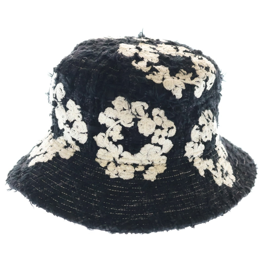 READY MADE(レディメイド) ×DENIM TEARS COTTON WREATH TWEED BUCKET HAT デニムティアーズ ツイード バケットハット 帽子 ブラック RE-DT-BK-00-00-16