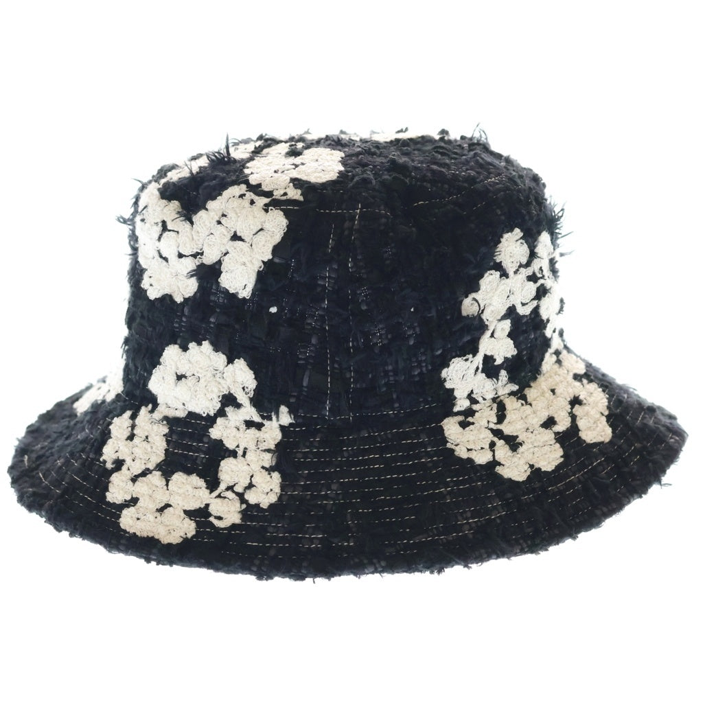 READY MADE(レディメイド) ×DENIM TEARS COTTON WREATH TWEED BUCKET HAT デニムティアーズ ツイード バケットハット 帽子 ブラック RE-DT-BK-00-00-16