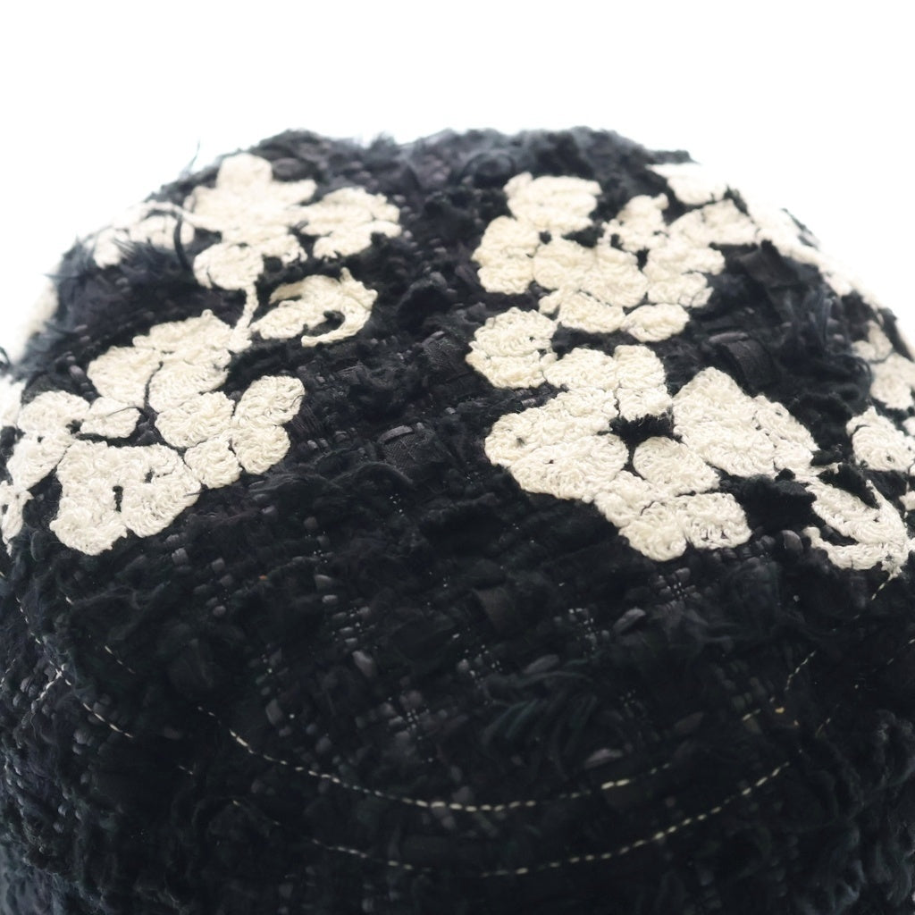 READY MADE(レディメイド) ×DENIM TEARS COTTON WREATH TWEED BUCKET HAT デニムティアーズ ツイード バケットハット 帽子 ブラック RE-DT-BK-00-00-16