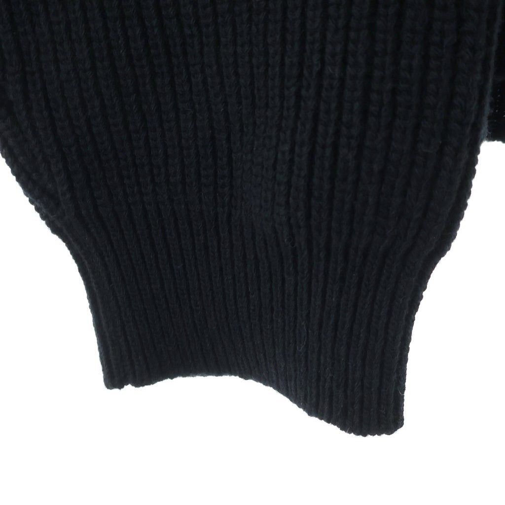 CELINE(セリーヌ) Triomphe Zip Up Knit Hoodie トリオンフ ジップアップ ニットパーカー フーディー ブラック RY0JF0ZTQ.38NO